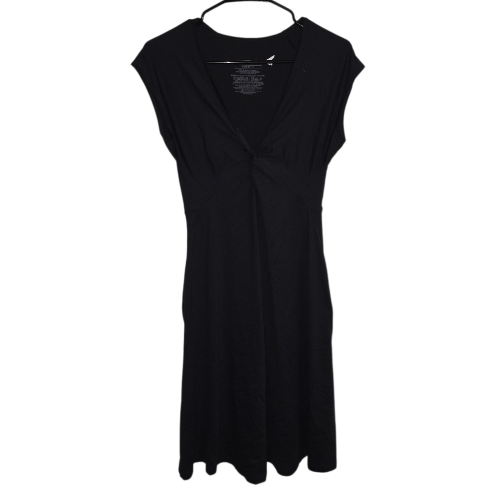 Patagonia Bandha Twist Front Midi Dress Black Size S PTP 16" - Picture 2 of 4
